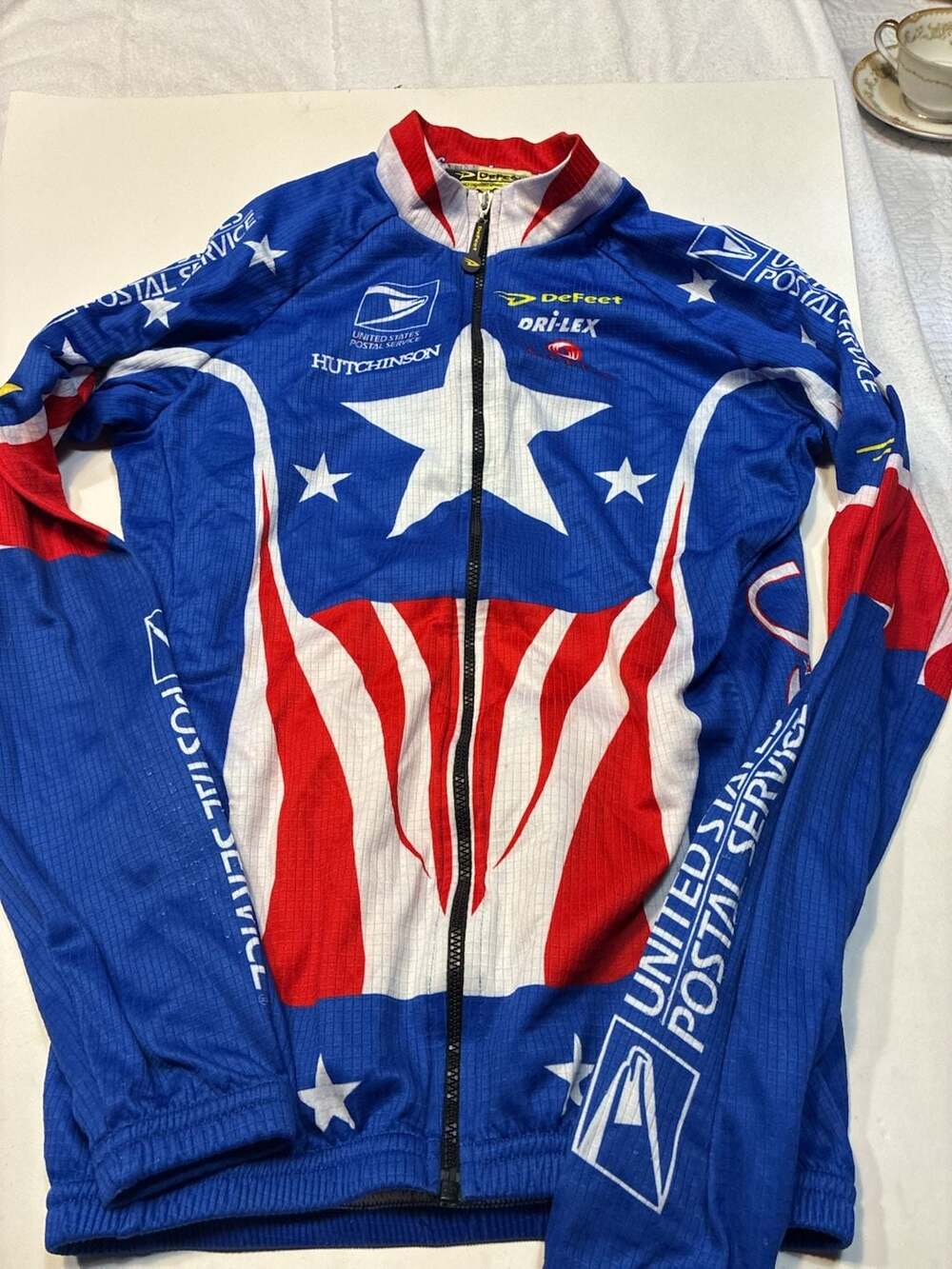Vintage DeFeet US Postal Service Cycling Team Thermal Long Sleeve Jersey Jacket